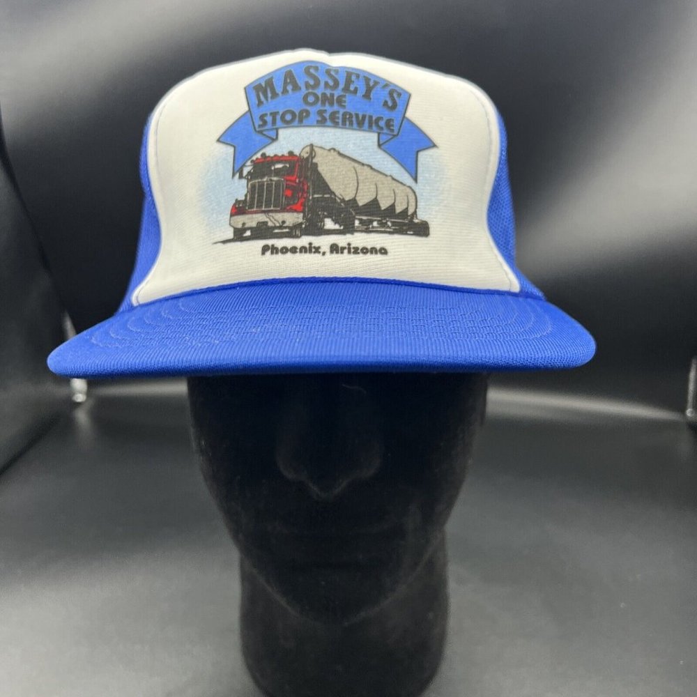 Vintage Massey’s One Stop Service Phoenix AZ Trucker Baseball Cap Hat